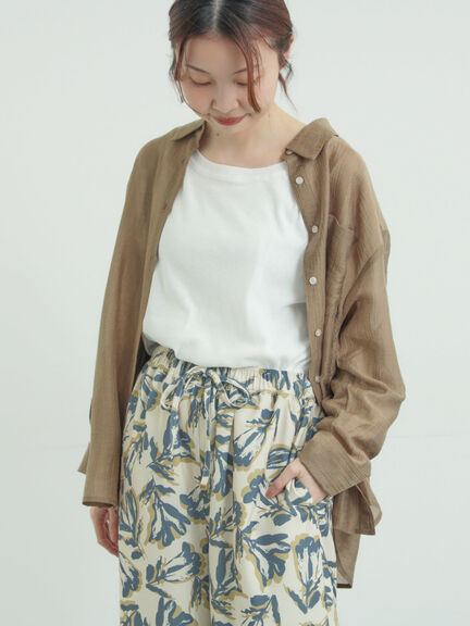 柄アソートシアーシャツ（グレー/ベージュ/ブラウン/サックスブルー/パープル）｜Samansa Mos2（サマンサ モスモス）通販