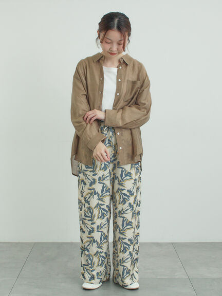 柄アソートシアーシャツ（グレー/ベージュ/ブラウン/サックスブルー/パープル）｜Samansa Mos2（サマンサ モスモス）通販