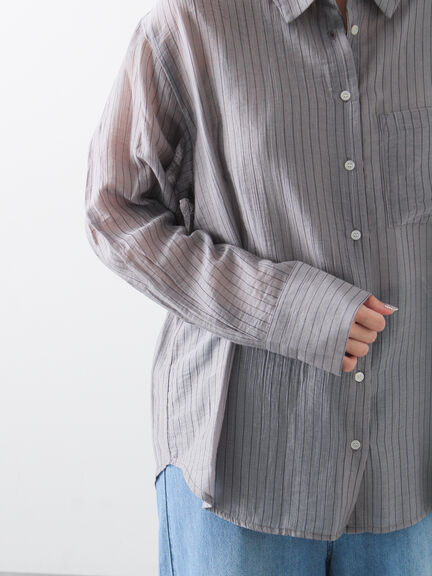 柄アソートシアーシャツ（グレー/ベージュ/ブラウン/サックスブルー/パープル）｜Samansa Mos2（サマンサ モスモス）通販