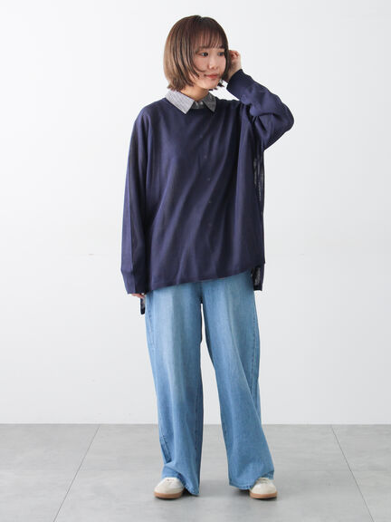 柄アソートシアーシャツ（グレー/ベージュ/ブラウン/サックスブルー/パープル）｜Samansa Mos2（サマンサ モスモス）通販