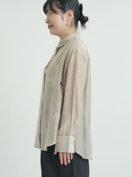 柄アソートシアーシャツ（グレー/ベージュ/ブラウン/サックスブルー/パープル）｜Samansa Mos2（サマンサ モスモス）通販