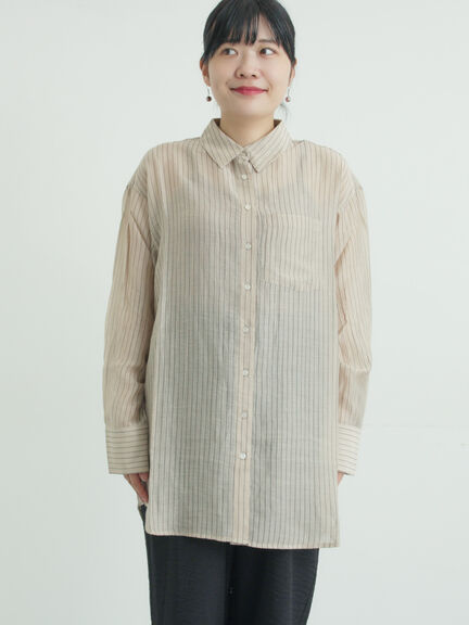 柄アソートシアーシャツ（グレー/ベージュ/ブラウン/サックスブルー/パープル）｜Samansa Mos2（サマンサ モスモス）通販