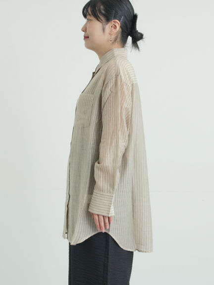 柄アソートシアーシャツ（グレー/ベージュ/ブラウン/サックスブルー/パープル）｜Samansa Mos2（サマンサ モスモス）通販