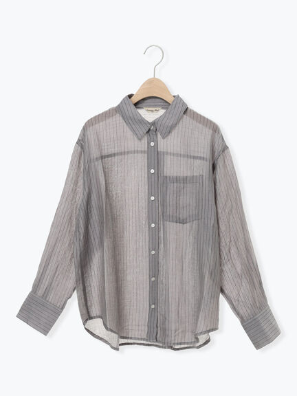 柄アソートシアーシャツ（グレー/ベージュ/ブラウン/サックスブルー/パープル）｜Samansa Mos2（サマンサ モスモス）通販