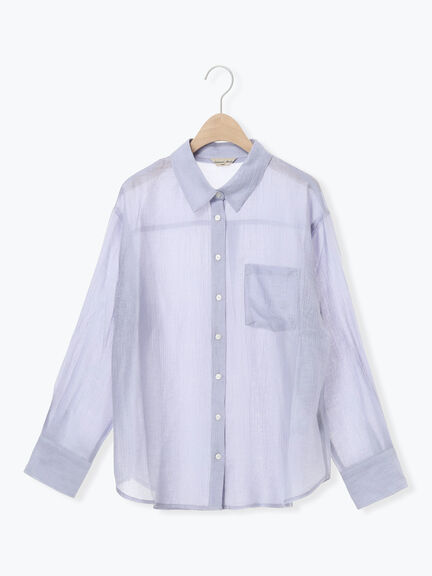 柄アソートシアーシャツ（グレー/ベージュ/ブラウン/サックスブルー/パープル）｜Samansa Mos2（サマンサ モスモス）通販