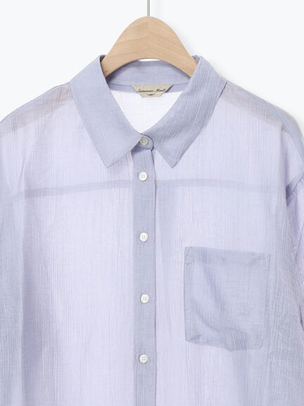 柄アソートシアーシャツ（グレー/ベージュ/ブラウン/サックスブルー/パープル）｜Samansa Mos2（サマンサ モスモス）通販