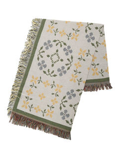 フラワーパターンインテリアスロー（ベージュ/キナリ/雑貨/インテリア