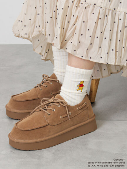 【Disney】くまのプーさん/ワンポイント刺繍ソックス（ブラック/レッド/キナリ）｜Samansa Mos2（サマンサ モスモス）通販