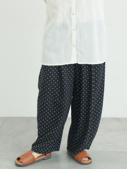 麻レーヨン柄アソートパンツ（ベージュ/ブラウン/ストライプ/水玉）｜Samansa Mos2（サマンサ モスモス）通販