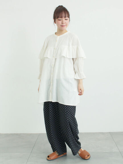 麻レーヨン柄アソートパンツ（ベージュ/ブラウン/ストライプ/水玉）｜Samansa Mos2（サマンサ モスモス）通販