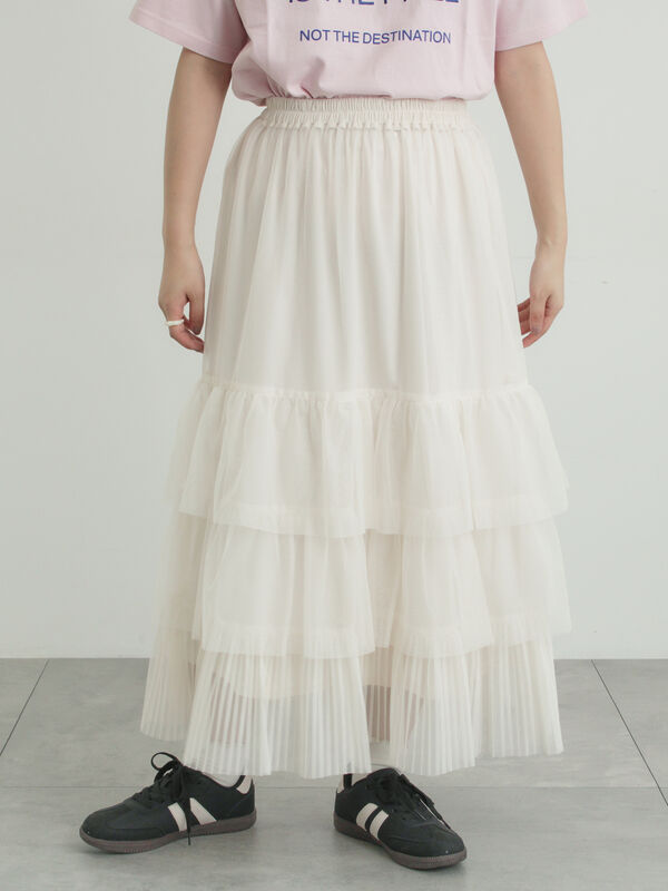 2WAYチュールティアードスカート（オフホワイト）｜Samansa Mos2（サマンサ モスモス）通販