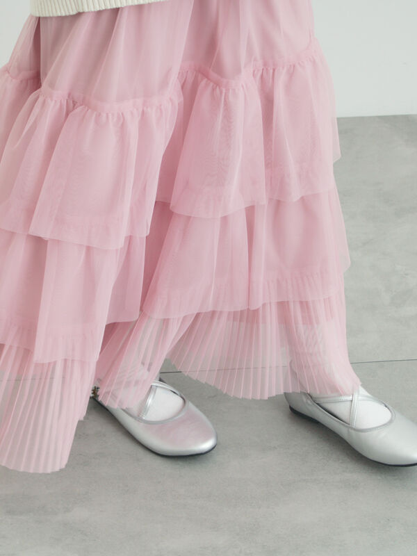 2WAYチュールティアードスカート（ピンク）｜Samansa Mos2（サマンサ モスモス）通販