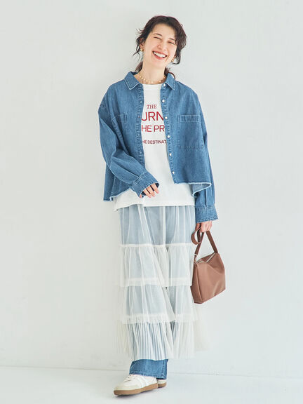 2WAYチュールティアードスカート（オフホワイト/ブラック/ピンク）｜Samansa Mos2（サマンサ モスモス）通販