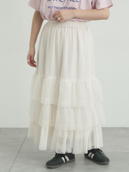 2WAYチュールティアードスカート（オフホワイト/ブラック/ピンク）｜Samansa Mos2（サマンサ モスモス）通販
