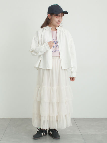 2WAYチュールティアードスカート（オフホワイト/ブラック/ピンク）｜Samansa Mos2（サマンサ モスモス）通販