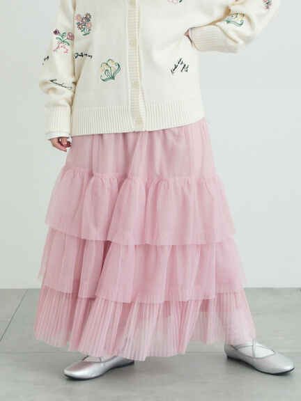 2WAYチュールティアードスカート（オフホワイト/ブラック/ピンク）｜Samansa Mos2（サマンサ モスモス）通販