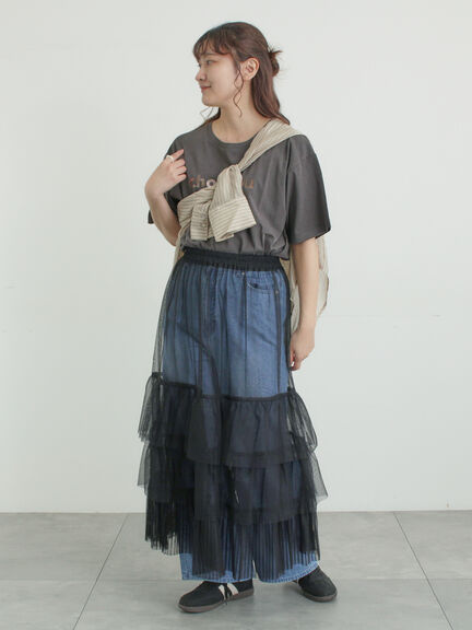 2WAYチュールティアードスカート（オフホワイト/ブラック/ピンク）｜Samansa Mos2（サマンサ モスモス）通販