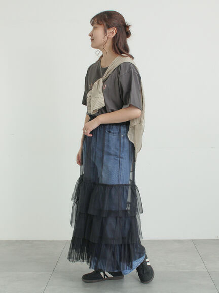 2WAYチュールティアードスカート（オフホワイト/ブラック/ピンク）｜Samansa Mos2（サマンサ モスモス）通販