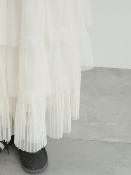 2WAYチュールティアードスカート（オフホワイト/ブラック/ピンク）｜Samansa Mos2（サマンサ モスモス）通販