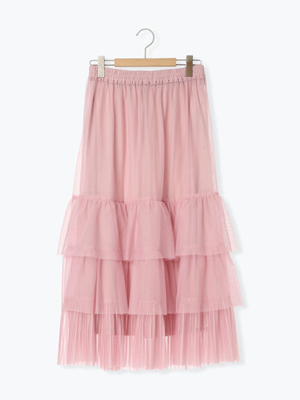 2WAYチュールティアードスカート（オフホワイト/ブラック/ピンク）｜Samansa Mos2（サマンサ モスモス）通販