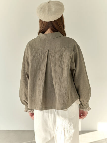 【Cross×Staff】ブローチ付シャツジャケット（チャコールグレー/ベージュ/モカ）｜Samansa Mos2（サマンサ モスモス）通販