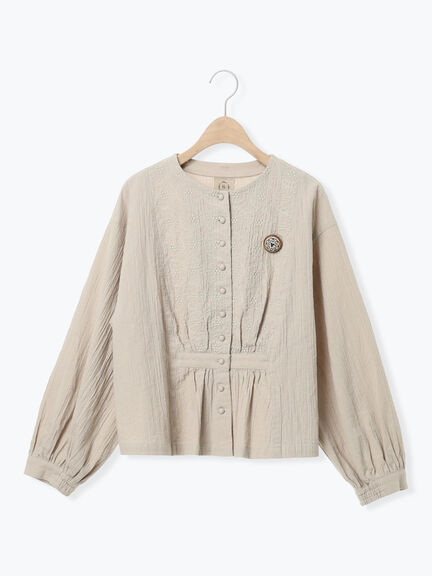 【Cross×Staff】ブローチ付シャツジャケット（チャコールグレー/ベージュ/モカ）｜Samansa Mos2（サマンサ モスモス）通販