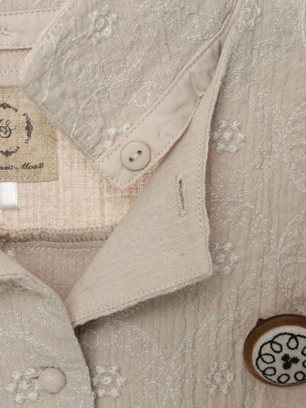 【Cross×Staff】ブローチ付シャツジャケット（チャコールグレー/ベージュ/モカ）｜Samansa Mos2（サマンサ モスモス）通販