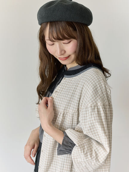 【Cross×Staff】前後2WAYワンピース（ブラック/ベージュ/ストライプ/ギンガムチェック）｜Samansa Mos2（サマンサ モスモス）通販