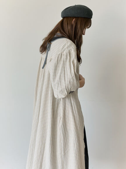 【Cross×Staff】前後2WAYワンピース（ブラック/ベージュ/ストライプ/ギンガムチェック）｜Samansa Mos2（サマンサ モスモス）通販