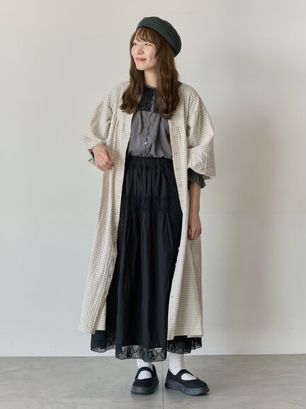 【Cross×Staff】前後2WAYワンピース（ブラック/ベージュ/ストライプ/ギンガムチェック）｜Samansa Mos2（サマンサ モスモス）通販