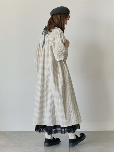 【Cross×Staff】前後2WAYワンピース（ブラック/ベージュ/ストライプ/ギンガムチェック）｜Samansa Mos2（サマンサ モスモス）通販