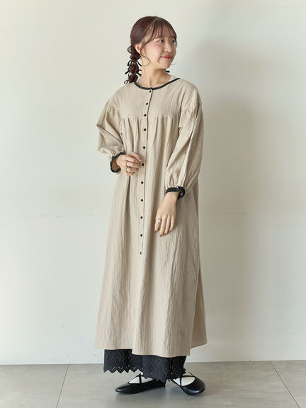 【Cross×Staff】前後2WAYワンピース（ブラック/ベージュ/ストライプ/ギンガムチェック）｜Samansa Mos2（サマンサ モスモス）通販