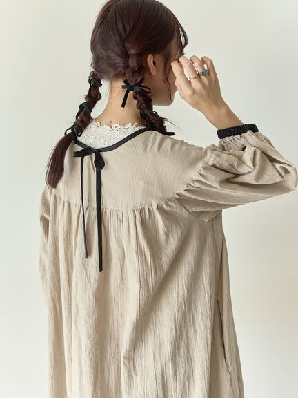 【Cross×Staff】前後2WAYワンピース（ブラック/ベージュ/ストライプ/ギンガムチェック）｜Samansa Mos2（サマンサ モスモス）通販