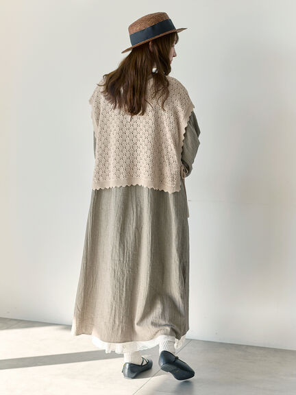 【Cross×Staff】前後2WAYワンピース（ブラック/ベージュ/ストライプ/ギンガムチェック）｜Samansa Mos2（サマンサ モスモス）通販