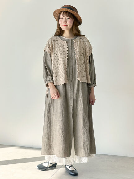 【Cross×Staff】前後2WAYワンピース（ブラック/ベージュ/ストライプ/ギンガムチェック）｜Samansa Mos2（サマンサ モスモス）通販