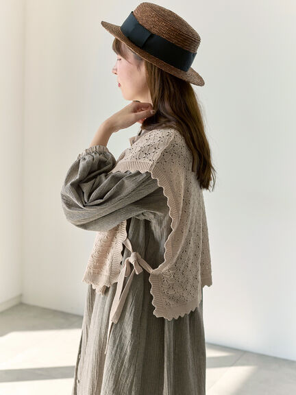 【Cross×Staff】前後2WAYワンピース（ブラック/ベージュ/ストライプ/ギンガムチェック）｜Samansa Mos2（サマンサ モスモス）通販