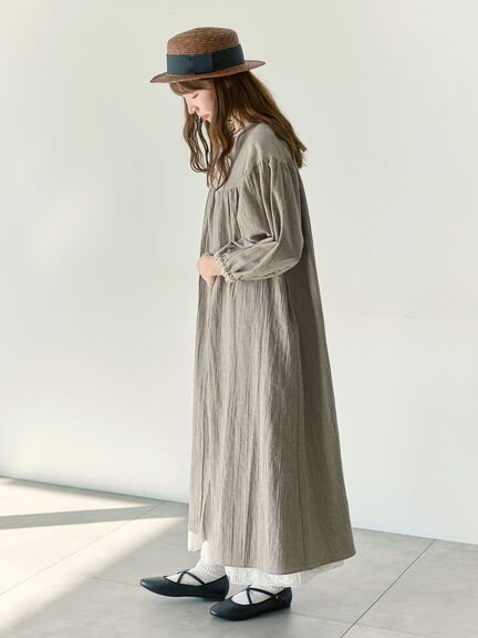 【Cross×Staff】前後2WAYワンピース（ブラック/ベージュ/ストライプ/ギンガムチェック）｜Samansa Mos2（サマンサ モスモス）通販