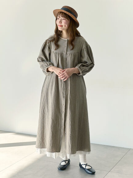 【Cross×Staff】前後2WAYワンピース（ブラック/ベージュ/ストライプ/ギンガムチェック）｜Samansa Mos2（サマンサ モスモス）通販