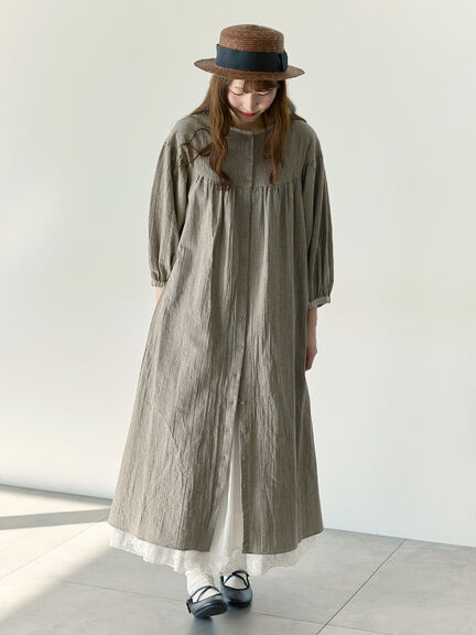 【Cross×Staff】前後2WAYワンピース（ブラック/ベージュ/ストライプ/ギンガムチェック）｜Samansa Mos2（サマンサ モスモス）通販