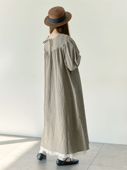 【Cross×Staff】前後2WAYワンピース（ブラック/ベージュ/ストライプ/ギンガムチェック）｜Samansa Mos2（サマンサ モスモス）通販