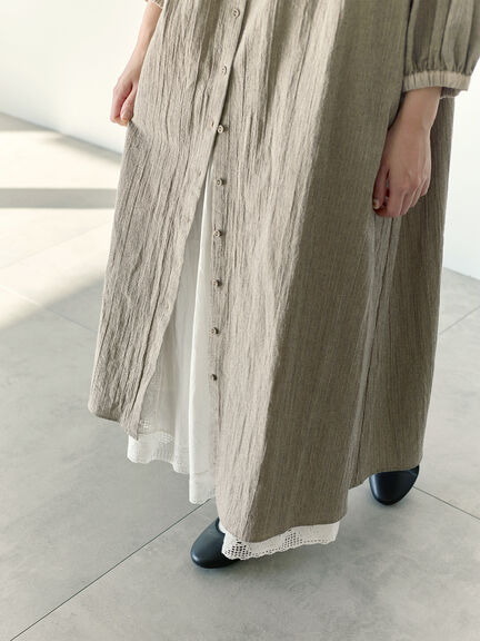 【Cross×Staff】前後2WAYワンピース（ブラック/ベージュ/ストライプ/ギンガムチェック）｜Samansa Mos2（サマンサ モスモス）通販