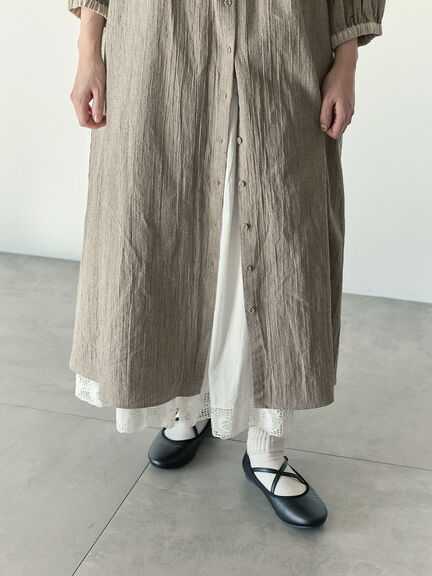 【Cross×Staff】前後2WAYワンピース（ブラック/ベージュ/ストライプ/ギンガムチェック）｜Samansa Mos2（サマンサ モスモス）通販