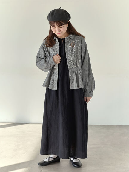 【Cross×Staff】前後2WAYワンピース（ブラック/ベージュ/ストライプ/ギンガムチェック）｜Samansa Mos2（サマンサ モスモス）通販