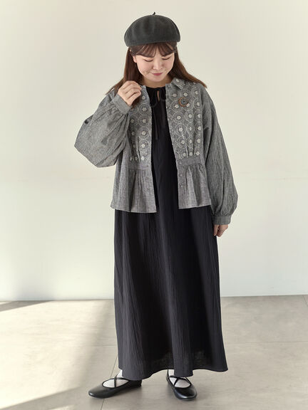 【Cross×Staff】前後2WAYワンピース（ブラック/ベージュ/ストライプ/ギンガムチェック）｜Samansa Mos2（サマンサ モスモス）通販