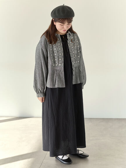 【Cross×Staff】前後2WAYワンピース（ブラック/ベージュ/ストライプ/ギンガムチェック）｜Samansa Mos2（サマンサ モスモス）通販