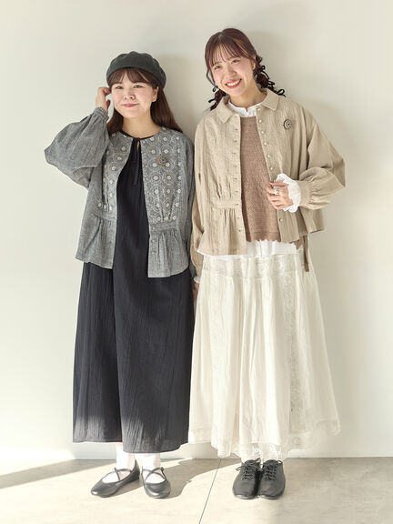 【Cross×Staff】前後2WAYワンピース（ブラック/ベージュ/ストライプ/ギンガムチェック）｜Samansa Mos2（サマンサ モスモス）通販