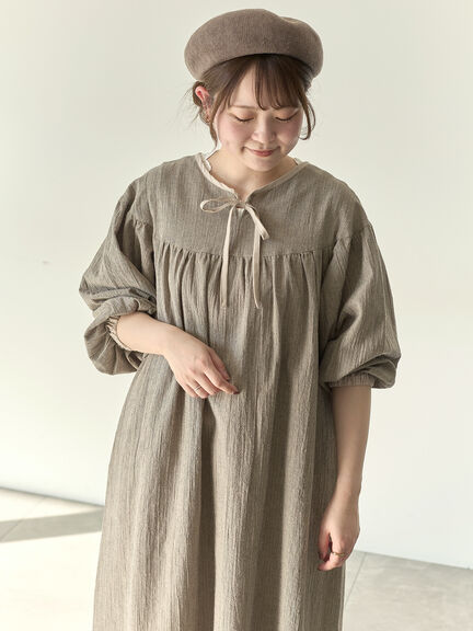 【Cross×Staff】前後2WAYワンピース（ブラック/ベージュ/ストライプ/ギンガムチェック）｜Samansa Mos2（サマンサ モスモス）通販