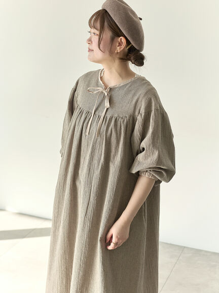 【Cross×Staff】前後2WAYワンピース（ブラック/ベージュ/ストライプ/ギンガムチェック）｜Samansa Mos2（サマンサ モスモス）通販