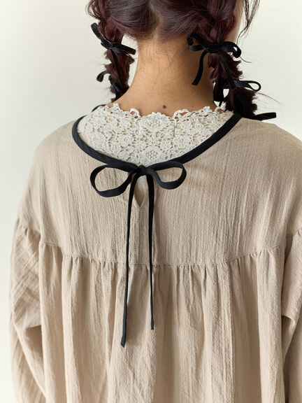 【Cross×Staff】前後2WAYワンピース（ブラック/ベージュ/ストライプ/ギンガムチェック）｜Samansa Mos2（サマンサ モスモス）通販