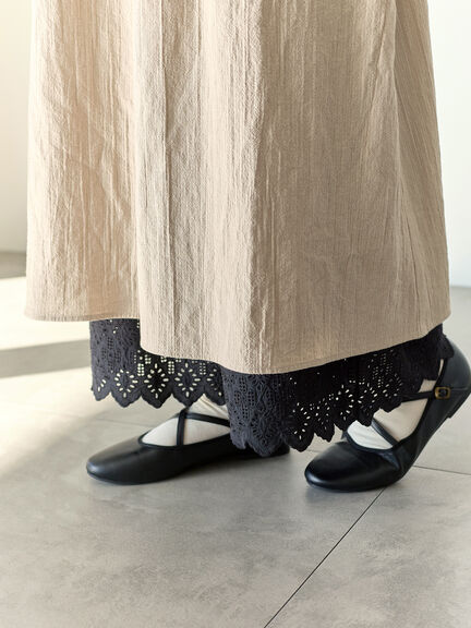 【Cross×Staff】前後2WAYワンピース（ブラック/ベージュ/ストライプ/ギンガムチェック）｜Samansa Mos2（サマンサ モスモス）通販